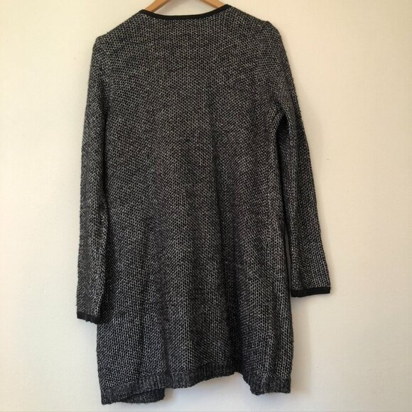 SOFT SURROUNDINGS Shelby Cardigan Black Gray Open Front Long Knit Sweater Small - Picture 9 of 11